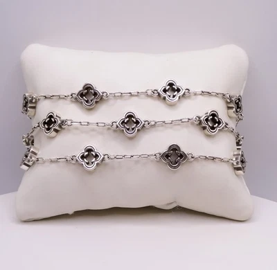 Brazalete Estación Ajustable Brighton Toledo Alto Triple Hilo 8" Tono Plata Foto 1 de 4