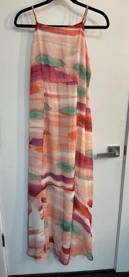 A Pea In The Pod Maxi Sleeveless Multicolor Watercolor Print Dress -Maternity S - Image 1 of 4