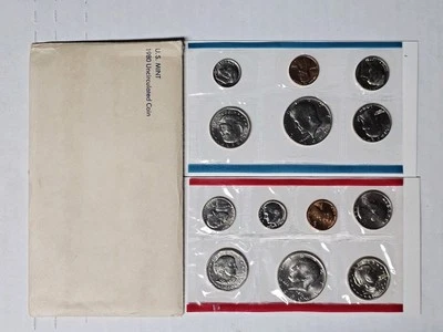 1980 Uncirculated Coin Set U.S Mint (4.82FV) OGP FREE SHIPPING  - Image 1 of 4