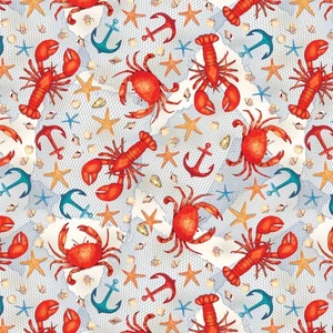 Feline Drive Fabric HIGH TIDES Seas the Day White - Fat Quarter (18"x22") FQ - Picture 1 of 8