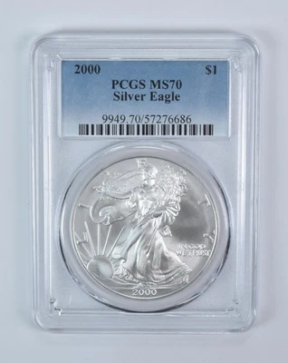 2000 American Silver Eagle MS70 PCGS Blue Label - Image 1 of 4