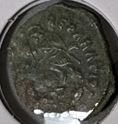 Roman Gladiator Spearing Fallen Enemy Horseman, VF 1/2 Cent , With COA - Image 1 of 4