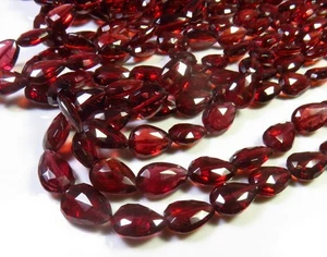Top Grade Red Mozambique Garnet Gems Pear Faceted Beads 7-11mm 18"Strand LC-1892 - Picture 1 of 11