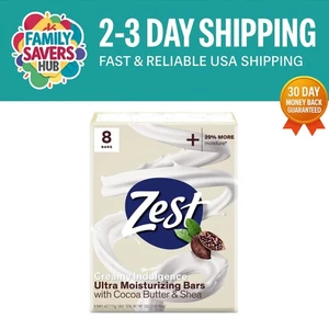 Zest 8-Bar Bath Size Soap, Cocoa Butter And Shea, 4 Ounce per bar, 8 bars - Picture 1 of 9
