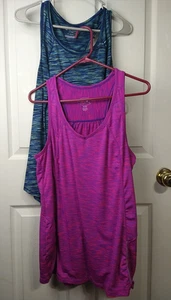 Tangerine/Tekgear Woman XL Tank Razor Ack Activewear Atheleisure Workout Yoga2pk - Picture 1 of 11