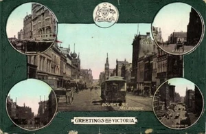 Postal australia, VIC, MELBOURNE, Bourke Street, tranvía (1910s) - Imagen 1 de 2