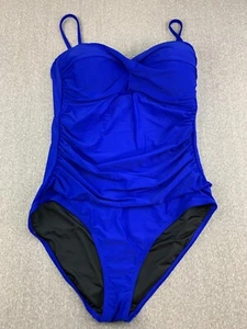 Relleciga Bandeau Twist Front 1 PC Swimsuit Women XL Royal Blue Beautiful Strap - Picture 1 of 15