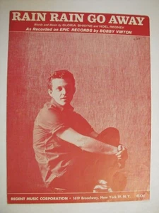 RAIN RAIN GO AWAY Sheet Music BOBBY VINTON 1962 - Picture 1 of 2
