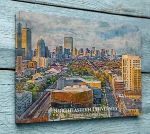 Northeastern University watercolor. Graduation gift, Northeastern University , - Picture 1 of 6