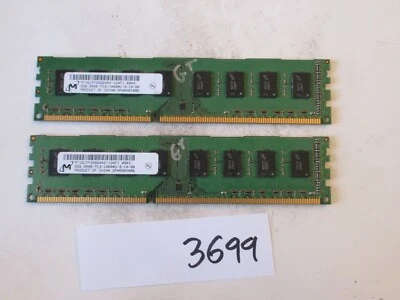 Micron 2x2Gb=4Gb PC3-10600 1333Mhz DDR3 Desktop Memory RAM (3699) - Image 1 of 2