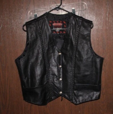 INTERSTATE LEATHER MOTORCYCLE VEST WOMENS SIZE XXL FREE SHIPPING - Image 1 of 3