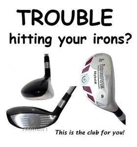 iDRIVE RESCUE Hybrid made STIFF Flex taylor fit #9H Iron Wood 37° STEEL SHAFT-S - Picture 1 of 2