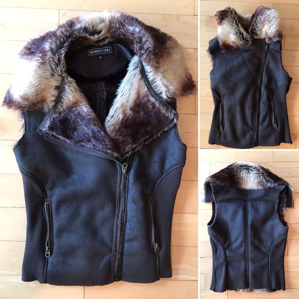 URBAN OUTFITTERS Members Only SUPER SOFT Faux Vegan Fur Vest - Imagem 1 de 4