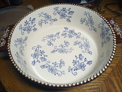 TEMPTATIONS 2,5 QT. CUENCO AZUL ENCAJE AZUL MARINO Y MARRÓN CON TAPA Foto 1 de 4