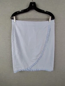 NEW J Crew Womens Skirt 10 Blue Ruffle Tulip Academia Career Capsule Office Mini - Picture 1 of 10