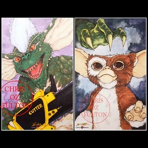 Gremlins 1984 Movie 11x17 Poster Art Print Set Of 2 Signed By Chris Oz Fulton - Photo 1/3