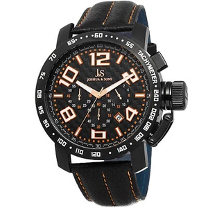 Neu Herren Joshua & Sons JS49OR Chronograph Tachymeter Echtleder Uhr - Bild 1 von 7