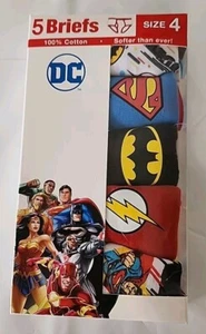 New In Box DC Justice League 100% Cotton Soft Boys Size 4 Briefs Underwear - Picture 1 of 2