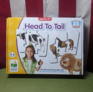 HEAD TO TAIL animales preescolares rompecabezas a juego viaje de aprendizaje autocorrección - Imagen 1 de 4