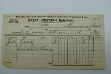 Railway Way Bill Great Western Railway Bala to ? 1896