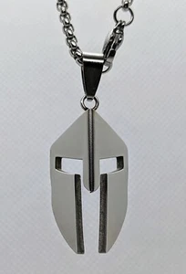 Stainless Steel Roman Spartan Gladiator  Helmet Pendant with 22 inch Necklace.  - Picture 1 of 9