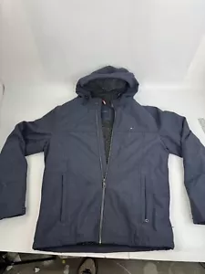 Tommy Hilfiger Men Small Soft Shell Hooded Sherpa Lined Performance Jacket Blue - Picture 1 of 9