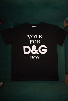 Camiseta negra Dolce & Gabbana Vote For D&G para niño Foto 1 de 4