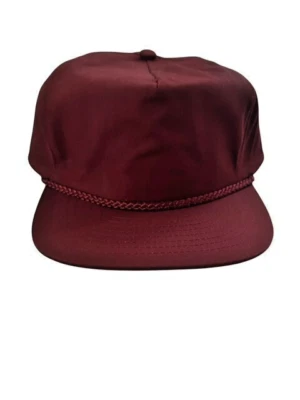 Vintage Nissin Blank Trucker Hat Cap Leather Strap Back New Old Stock Rope - Image 1 of 4