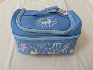 Smiggle Double Decker Lunch box Tags Unicorn Blue Gift Present School - Picture 1 of 8