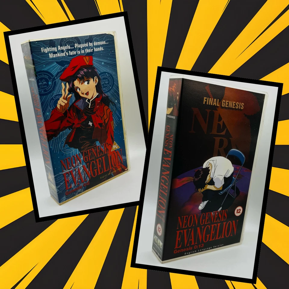 Neon Genesis Evangelion VHS Video Tapes + Sleeves | Tested + Working | FREE Post - Image 1 of 2