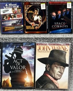 Mens DVD 5 Lot Action Western Comedy Clint Eastwood John Wayne Smokey Bandit - Imagen 1 de 18
