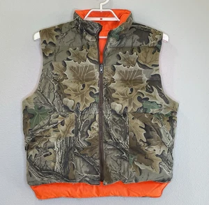 Vintage Hunting Down Vest Mens Sz Medium Reversible Advantage Camo Blaze Orange - Picture 1 of 11