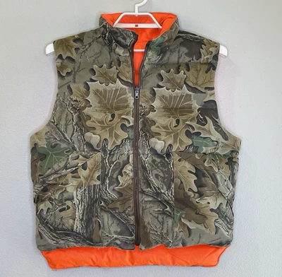 Vintage Hunting Down Vest Mens Sz Medium Reversible Advantage Camo Blaze Orange - Image 1 of 4