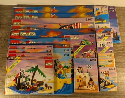 Lote De Colección De 28 Folletos Manuales De Instrucciones Imperiales LEGO Legoland Piratas Años 90 Foto 1 de 4