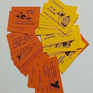 Monopoly 1996 Chance Community Chest Cards Yellow Orange X 32 Wedding Craft - Picture 1 of 5