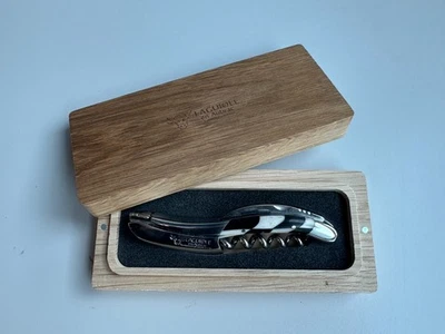 Laguiole en Aubrac 螺旋带乌木和骨棋盘手柄,闪亮表面 — 第 1/3 张图片