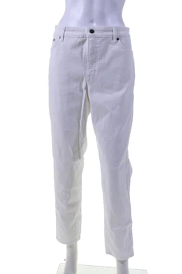 Lauren Ralph Lauren Womens Cotton Skinny Ankle Zip Button Pants White Size 14 - Image 1 of 4
