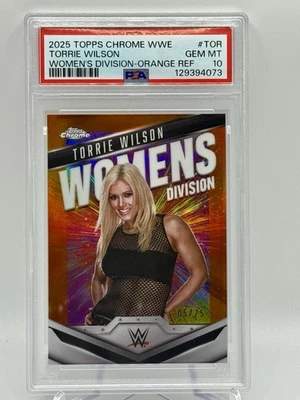 2025 Topps Chrome WWE TORRIE WILSON Orange /25 PSA 10 POP 1 Womens Division - Image 1 of 3