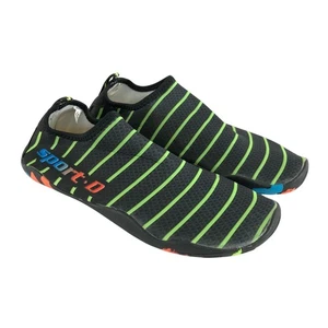 Scarpe da acqua donna funzionali slip on leggere a righe nero verde 37 US 6 - Foto 1 di 5