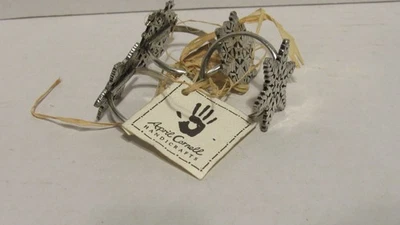 April Cornell Handcrafts Snowflake Napkin Rings Set Of Four Holiday Table Decor - Image 1 of 4