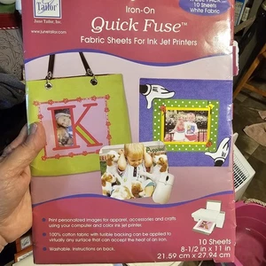 June Tailor Iron - On Quick Fuse 8 pk Fabric Sheets For Ink Jet Printers - Picture 1 of 3