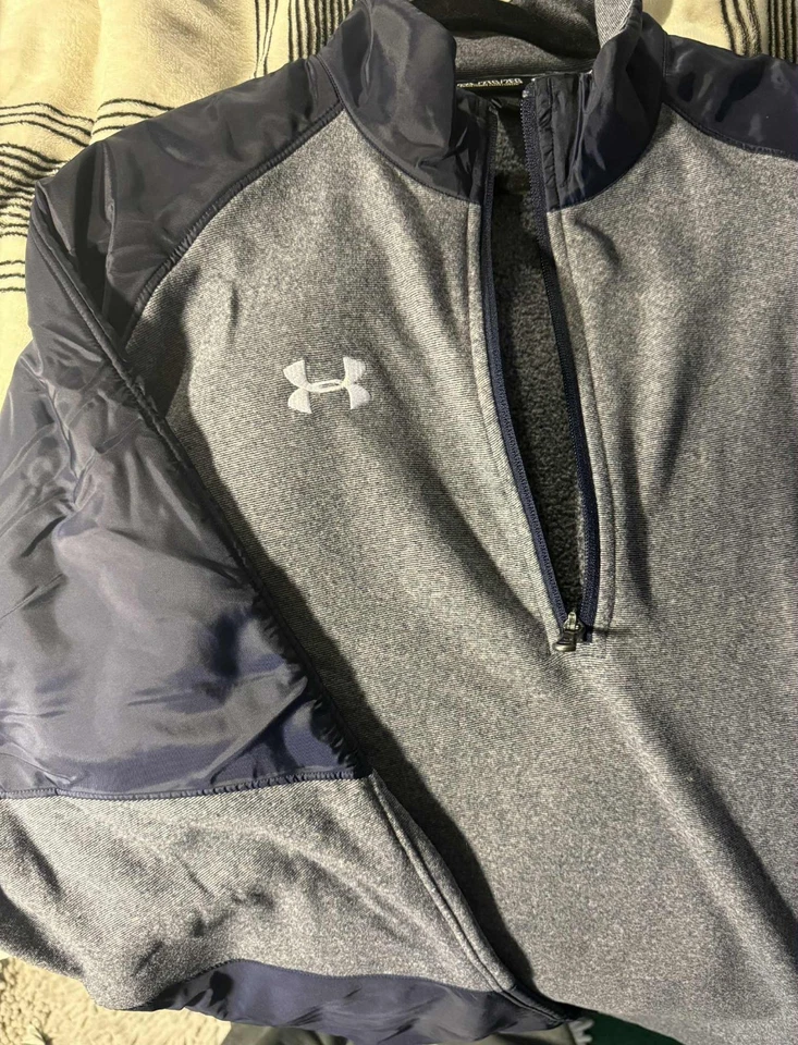 NWT Under Armour Mens S Team Performance Fleece 1/4 Zip Pullover Blue/Gray 2XL - Image 1 of 4
