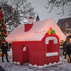 10ft Aufblasbare Weihnachten Haus Led licht Santa Claus Zelt für home Yard Deco - Bild 1 von 5