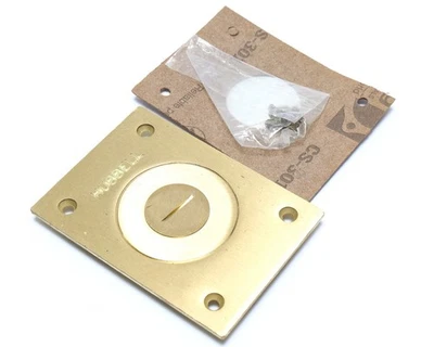 Cubierta de caja de piso eléctrico rectangular de latón Hubbell S2425, 1 banda Foto 1 de 3