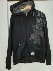 Ecko Unltd Herren Hoodie Rhino Y2k schwarz Kunstfellfutter Jacke Mantel - Gr. M - Bild 1 von 6