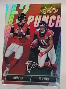 2018 PANINI ABSOLUTE MATT RYAN JULIO JONES 1-2 PUNCH CARD ATLANTA FALCONS NFL - Picture 1 of 2