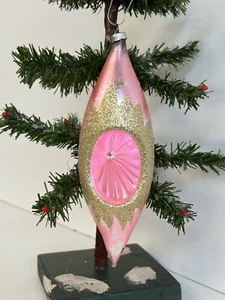 3892/24 1x alter Christbaumschmuck Weihnachtsschmuck Tropfen Reflexkugel - Picture 1 of 4