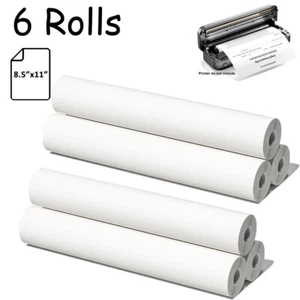 6 Rolls A4 Thermal Printer Paper 8.5x11" for M08F M832 M834 Portable Printer US - Afbeelding 1 van 11