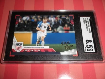 2016 Panini CHRISTIAN PULISIC RC USA National Team FIRST CAPS SGC 8.5 /Rookie/ - Image 1 of 2