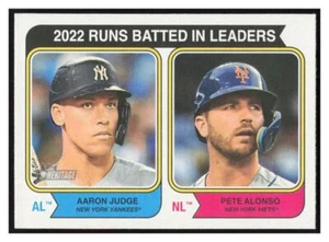 2023 Topps Heritage #203 2022 RBI Leaders (Aaron Judge / Pete Alonso) - - Imagen 1 de 2